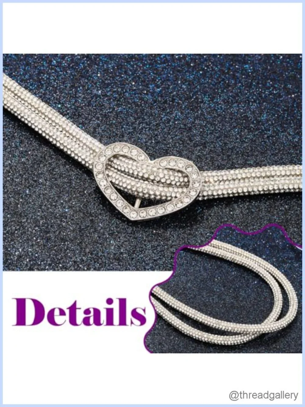 Rhinestone Belt Adjustable Sparkly Fashion Waist Belt for Dresses & Rave